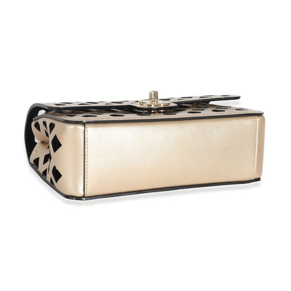 Chanel Gold Leather See Through Single Flap Bag - Picture 6 of 8